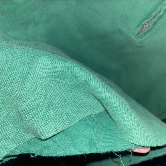 Chaps Green Cropped Pullover Sweatshirt with Zipper | Size: M - Picture 6 of 6
